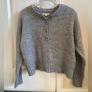 American Eagle Outfitters Henley Chunk sweater Light Gray Size Small